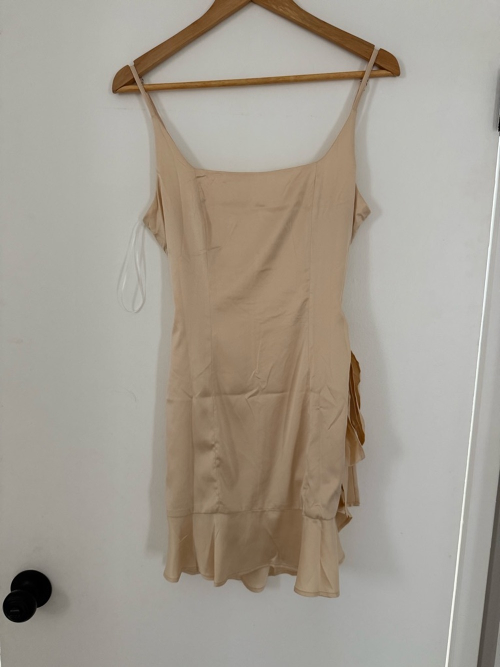 Princess Polly Beige Satin Slip Mini Dress